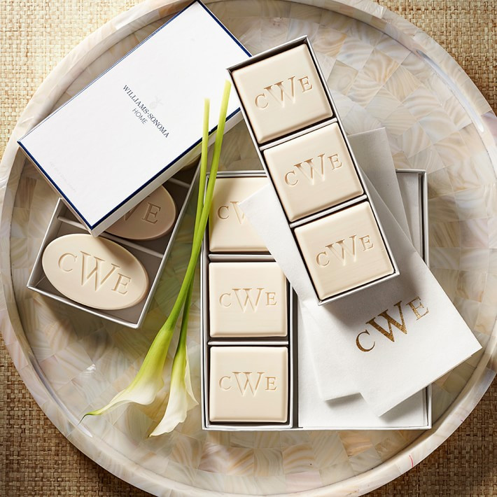 Williams Sonoma Home Monogrammed Oval Soaps, Set of 3 | Williams-Sonoma