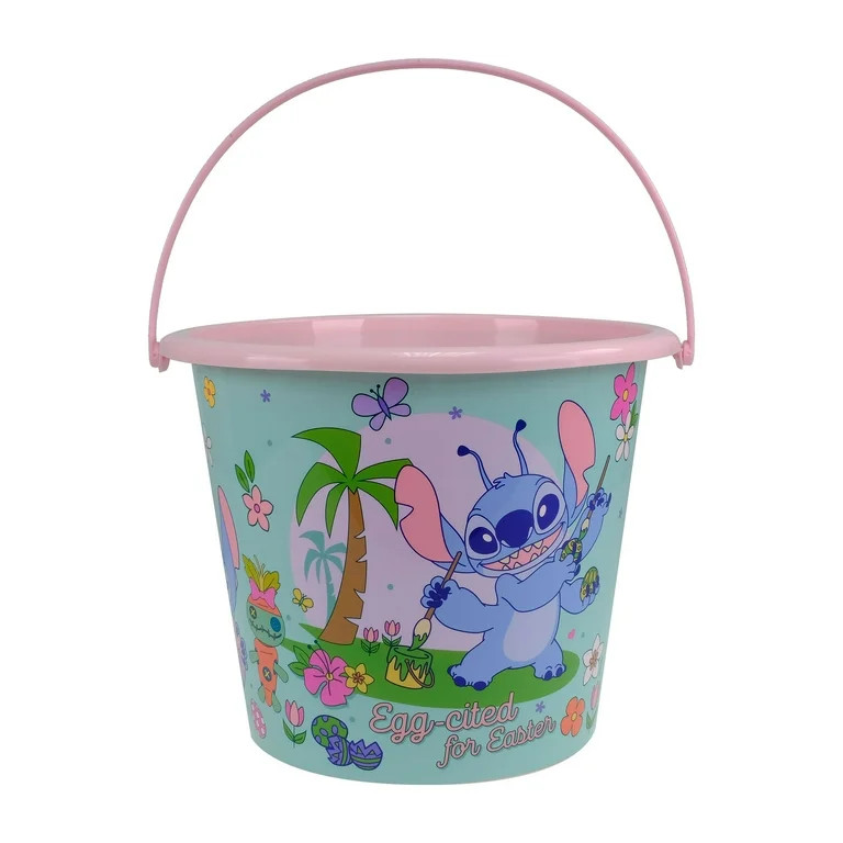 Stitch Jumbo Plastic Easter Pail with Iconic Design, Light Pink, By Ruz | Walmart (US)
