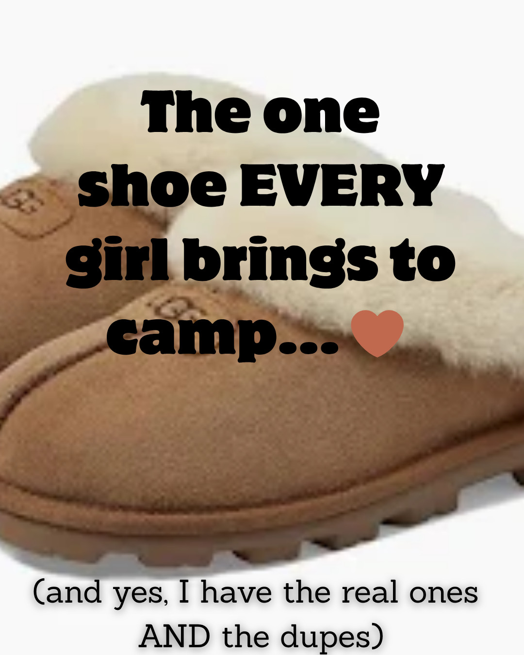 UGG SLIPPERS ARE A CAMP MUST-HAVE 🤍✨

If there’s ONE thing every camp girl lives in… it’s Ugg SLIPPERS. From chilly bunks to breakfast and flagpole, they’re the shoe everyone reaches for all summer long.

BUT — you do not have to spend a fortune to get the look 👏

I rounded up:
🤎 The REAL Ugg slippers for kids + adults in 3 different styles
🤎 The BEST budget-friendly dupes
🤎 The pairs actually worth buying before camp starts

Because trust me… the popular sizes always sell out first 😅

 

 