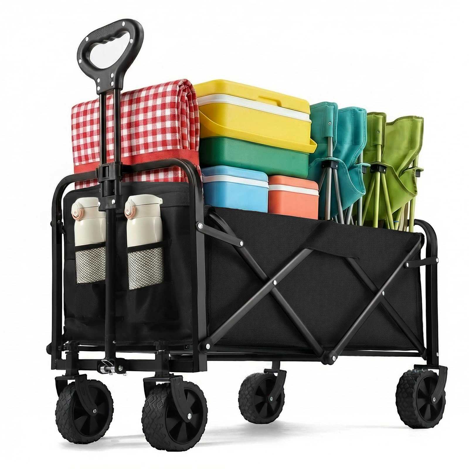 PASAMIC Collapsible Wagon 220 lbs, Heavy Duty Wagon Carts Foldable, Portable Wagons for Groceries... | Amazon (US)