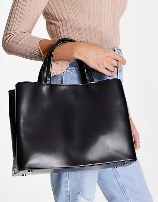 NA-KD compartment bag in black | ASOS (Global)