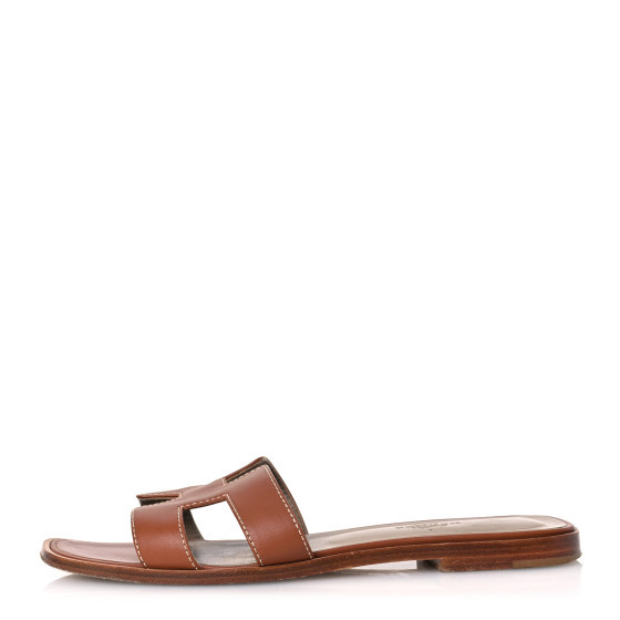 Box Calfskin Oran Sandals 37 Gold | FASHIONPHILE (US)