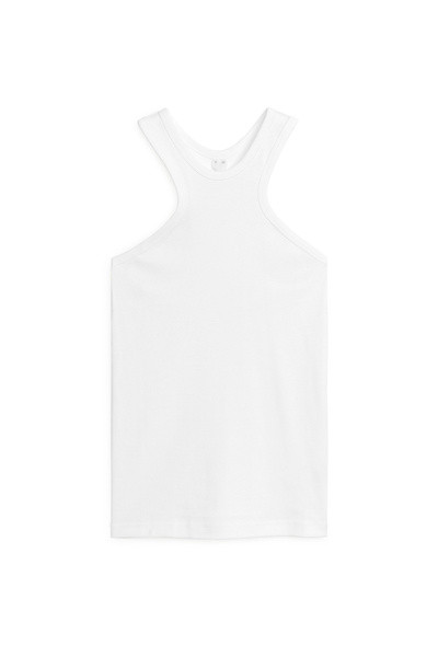 Ribbed Racer Tank – White – Women – ARKET GB | Arket UK