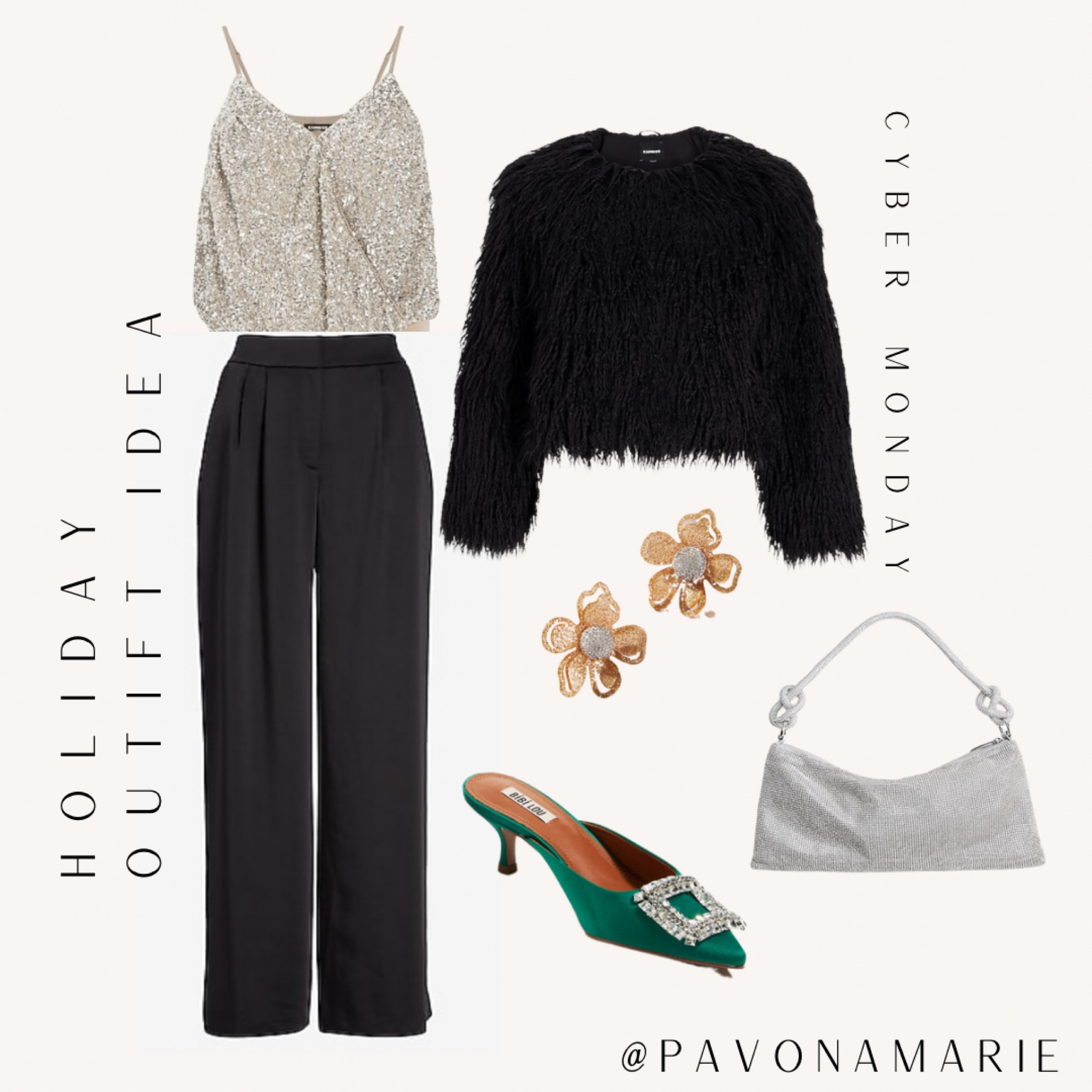 Holiday outfit. Party outfit. Christmas party outfit. Satin pants. Wide leg pants. Bodysuit. Sequin top. Cyber Monday deals. Sales  

#LTKHoliday #LTKCyberweek #LTKSeasonal