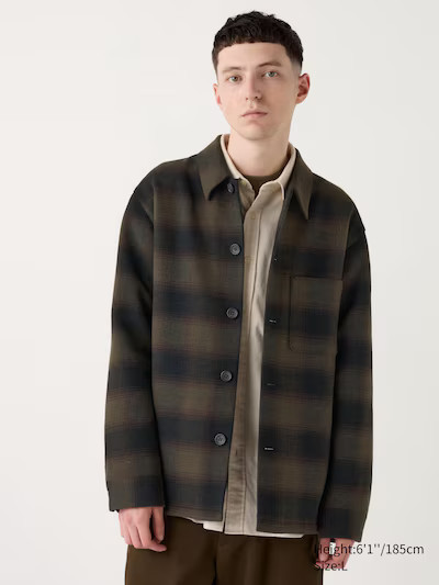 Double Face Shirt Jacket | Checked | UNIQLO (US)