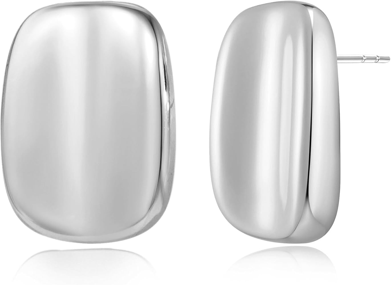 MUYAN Chunky Thick Earrings for Women,Gold Silver Polished Earrings Lightweight Everyday Jewelry | Amazon (US)