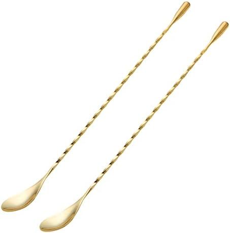 2 Pcs 12 Inches Bar Spoon, Long Handle Mixing Stirrers for Drink, Briout Stainless Steel Bar Cocktai | Amazon (US)