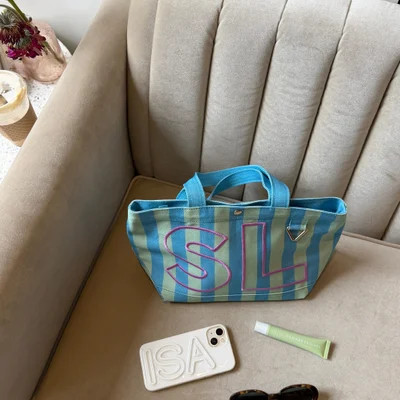 Striped Custom Alpha Tote - Breeze | BaubleBar