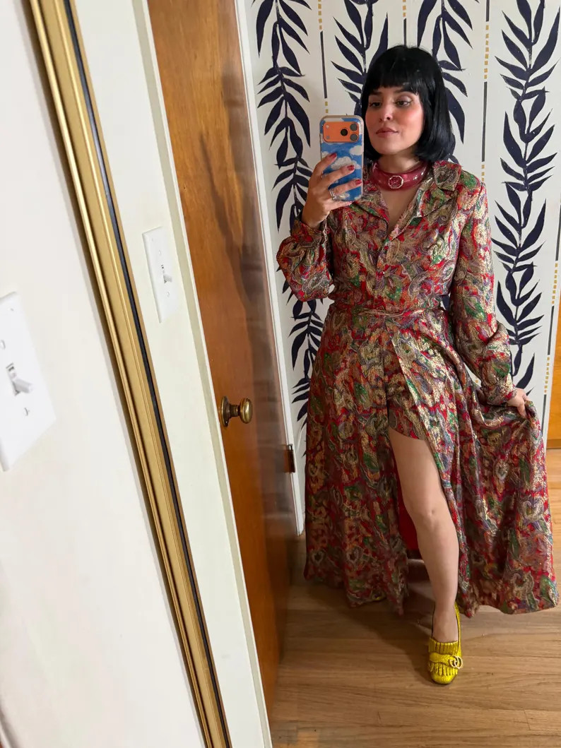 Vintage 60s Red Brocade Paisley Hostess Set by Tina Weiss (XS-SM) | Etsy (US)