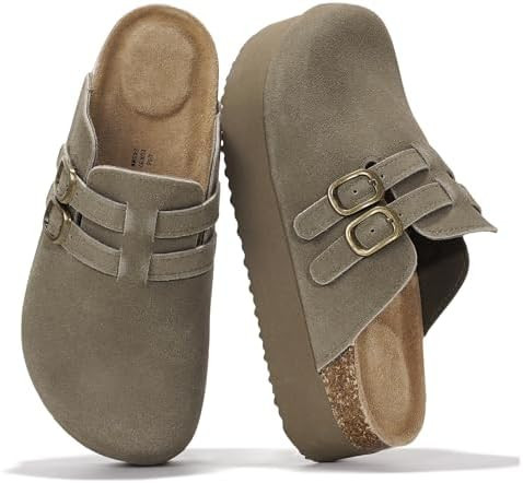 Project Cloud 100% Genuine Leather Clogs for Women - Wedge Womens Clogs Platform Sandals with Mem... | Amazon (US)