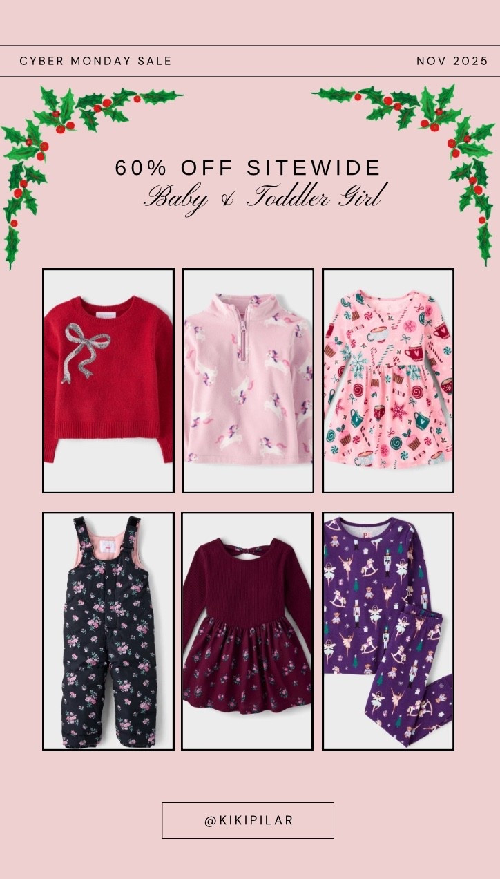 Cyber Monday deal
60% off Sitewide
60% off kids clothing
Toddler girl clothing sale
Baby girl clothing sale
Holiday outfit for girls
Holiday outfit for baby
Red sweater girls
Bow sweater girls
Holiday pajamas toddler girl
Baby holiday pajamas 
Nutcracker pajamas 
Glow in the dark pj set
Snow suit for girls
Girls holiday dress


#LTKKids #LTKHoliday #LTKCyberWeek