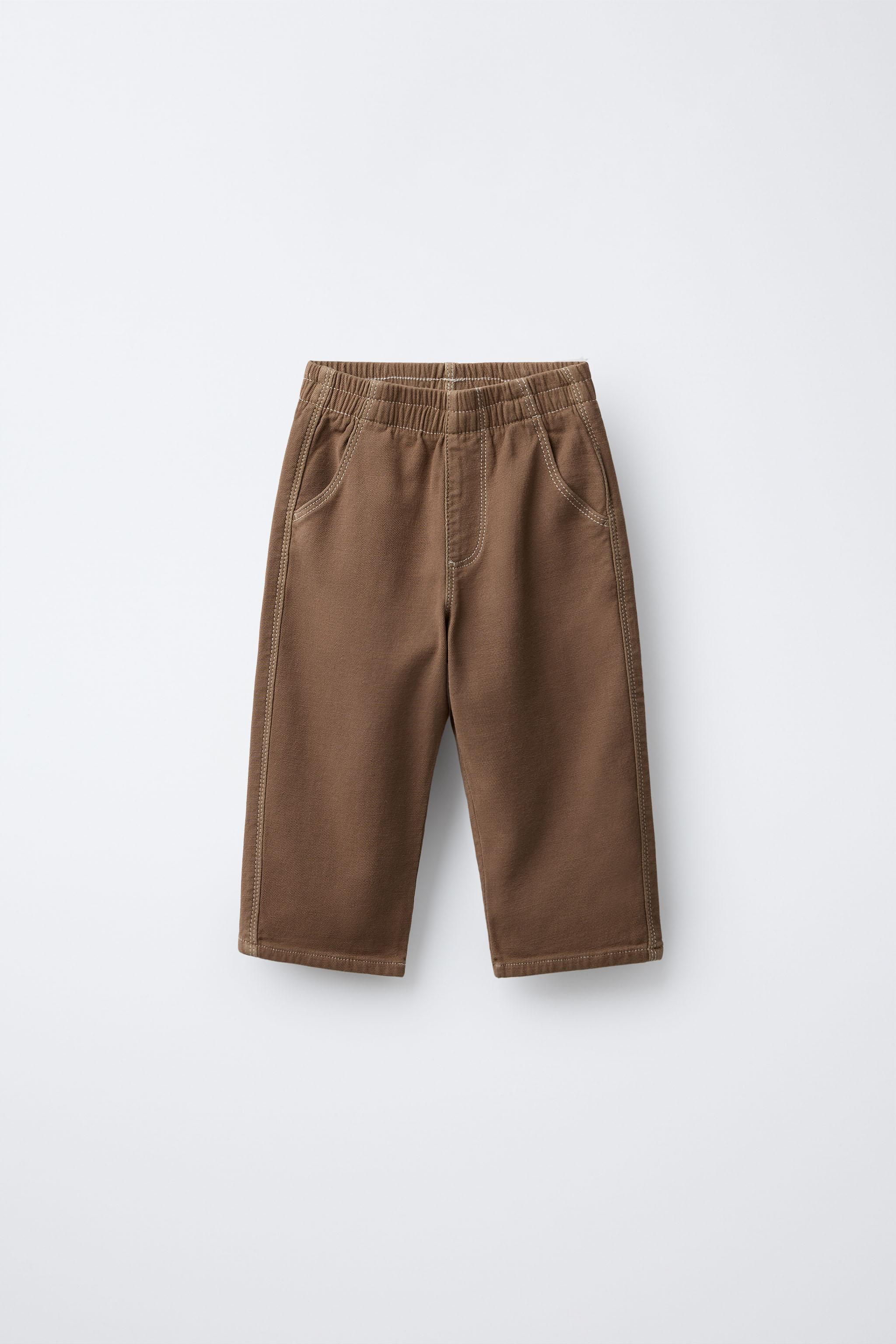 BAGGY ELASTIC TOPSTITCHED PANTS | Zara US