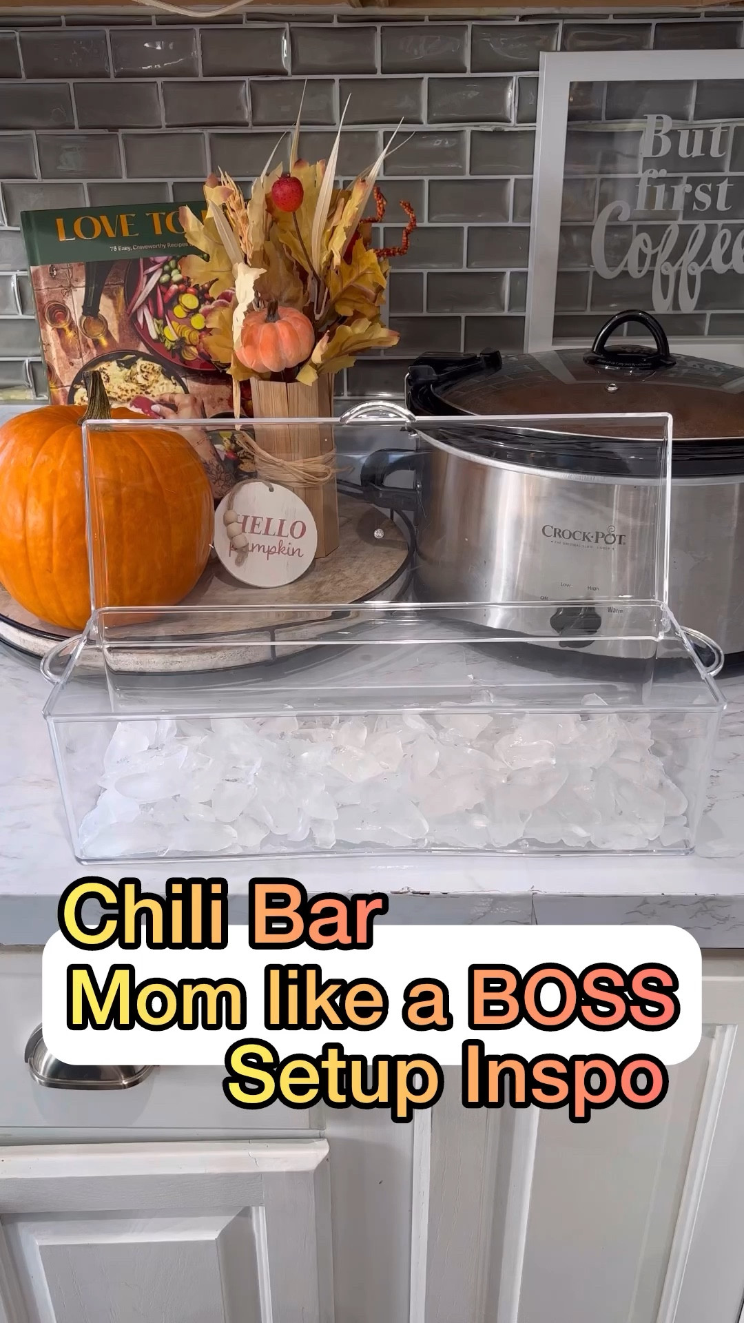 Follow along for my chili recipe coming tomorrow! The condiments tray is under shop my videos and linked in my stories! I used it for a momosa bar for fruit, a taco toppings area and now for a #chilibar it’s really versatile and you can put ice underneath to keep it cold and the lid keeps bugs out 🥰 #fallrecipes #easyrecipes #chilirecipe #chilicookoff #momsofinstagram 

#LTKGiftGuide #LTKparties #LTKfamily