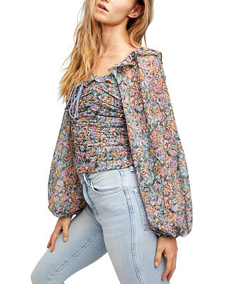 Free People Mabel Printed Top & Reviews - Tops - Women - Macy's | Macys (US)