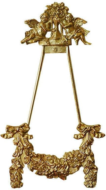 Vintage Bow & Angel Wall Mount Plate Display Stands,Brass Plate Hangers Wall Easel Holder Plate Hanger Plate Stand Holders for Decorative Plates,Picture Frame,Arts (9.8" H) | Amazon (US)