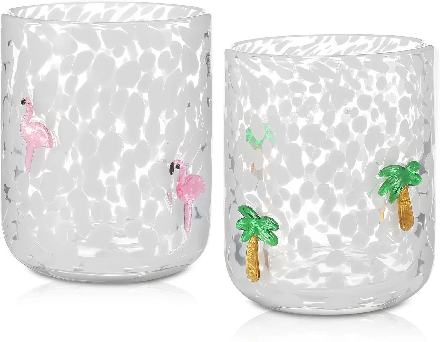 2 count Hawaii Icon Juice Rocks Glasses 14 oz Coconut Tree and  Icon Glass Cups  Stemless Double ... | Walmart (US)