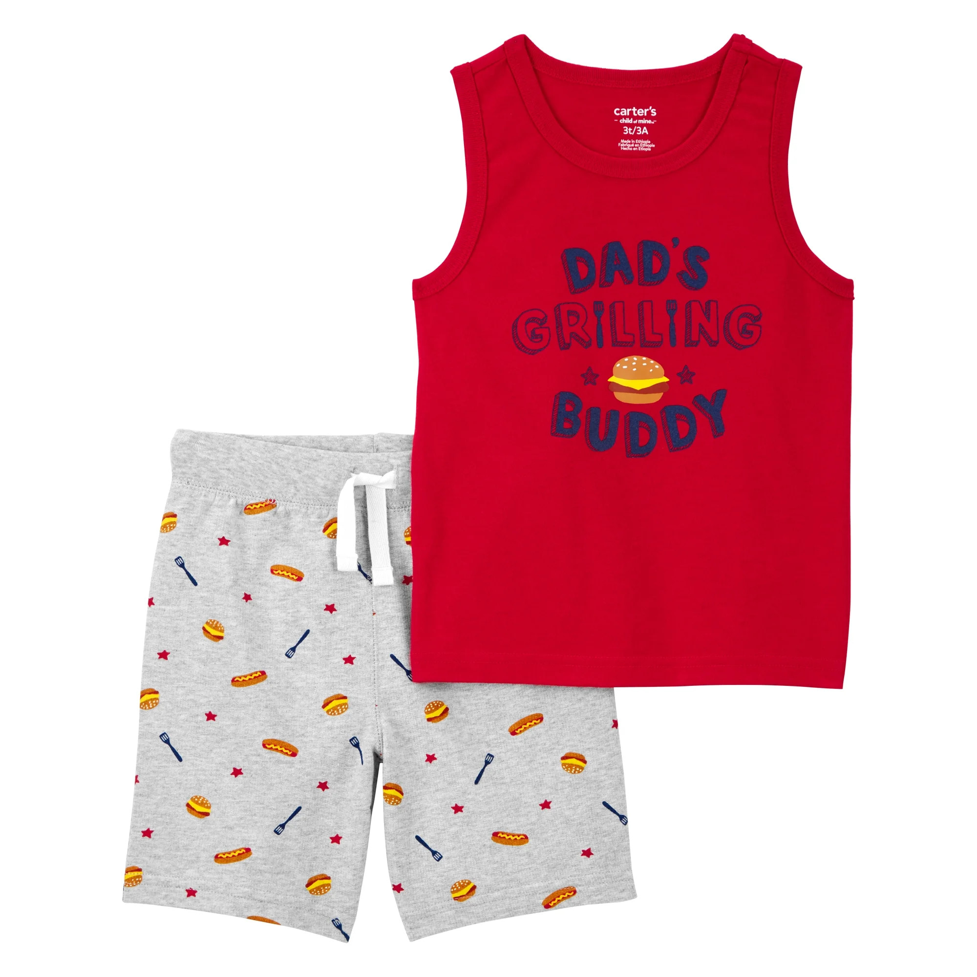 Carter's Child of Mine Toddler Boy Grilling Buddy Set, 2-Pack, Sizes 12 Months - 5T | Walmart (US)