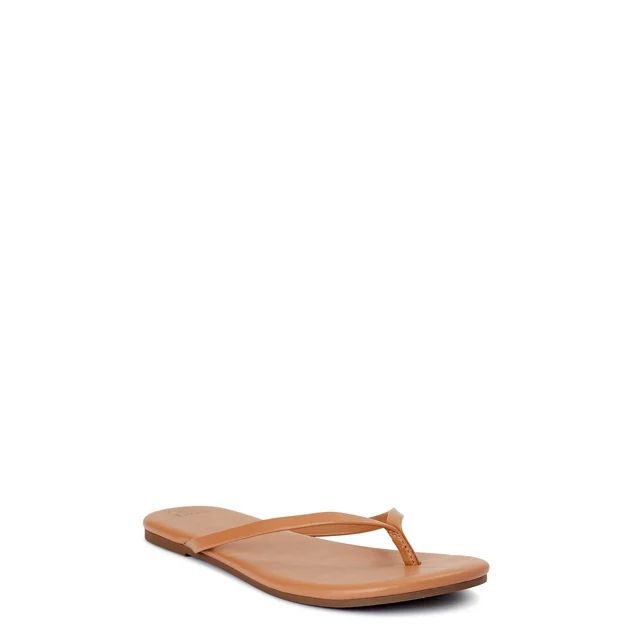 Time and Tru Women's Barely There Thong Sandals, Wide Width Available | Walmart (US)