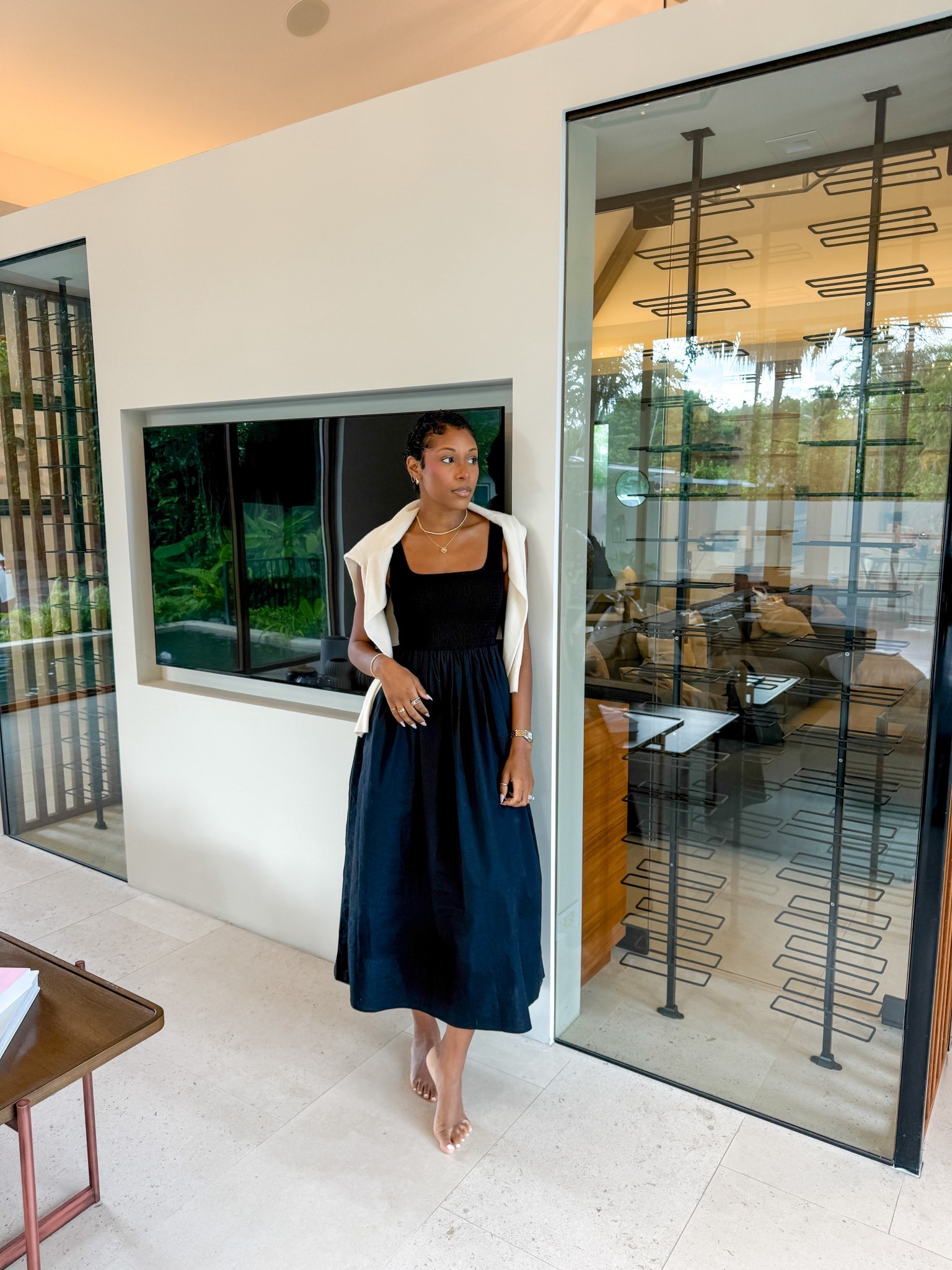 Spring style, but make it effortless.
A flowing black midi, layered gold jewelry, and a neutral knit draped just so—proof that timeless pieces always win. Minimal, feminine, and made for slow spring days indoors and out.

Spring outfit inspiration | elevated everyday style | classic capsule wardrobe


#LTKootd #LTKSeasonal