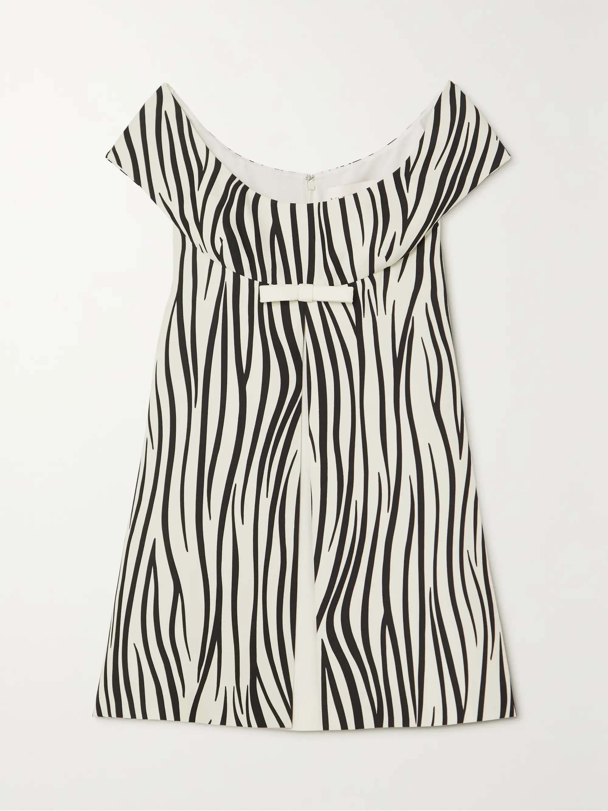 Zebra print Bow-detailed zebra-print wool-blend crepe mini dress | VALENTINO | NET-A-PORTER | NET-A-PORTER (UK & EU)