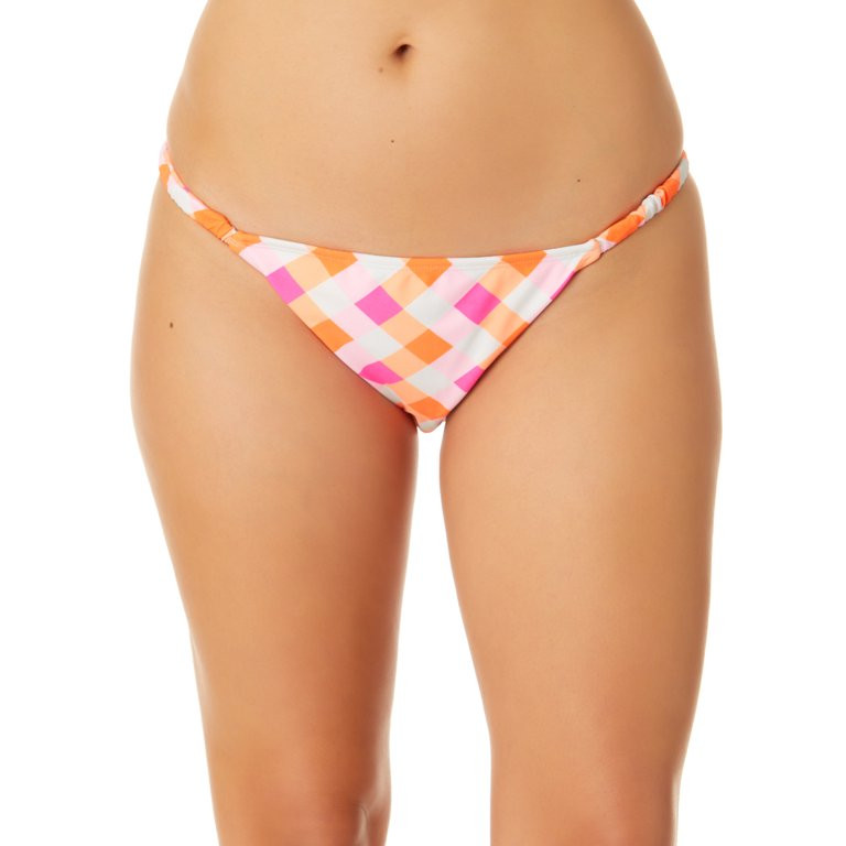 No Boundaries Juniors Mix and Match Gingham Check Print Scrunch Straps Bikini Swimsuit Bottoms | Walmart (US)