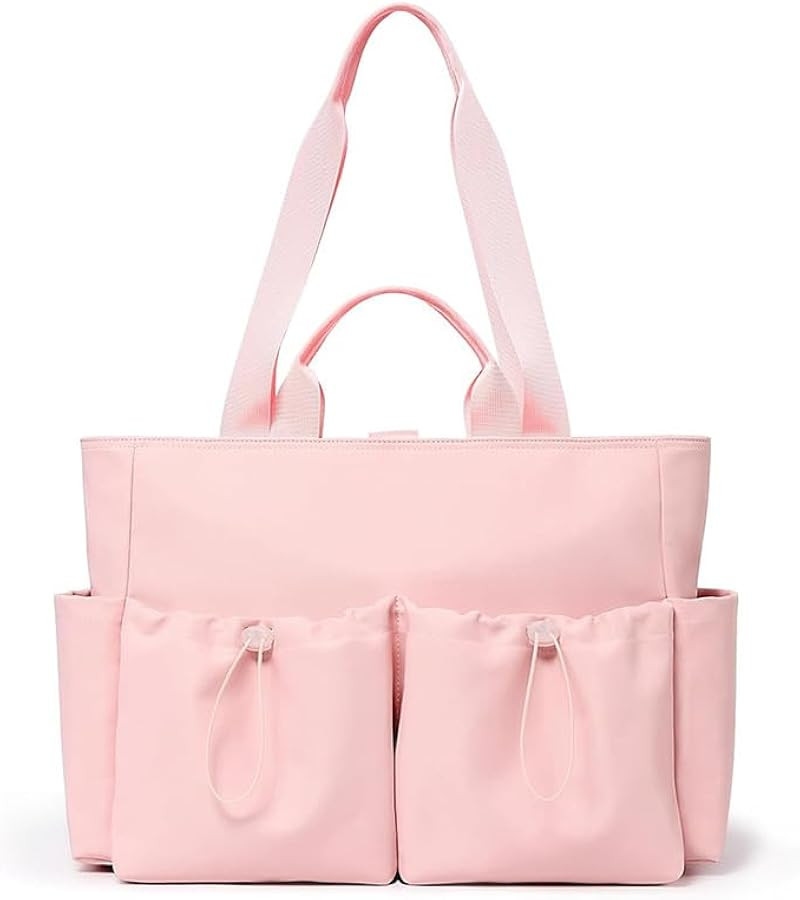 Nylon Tote Bag for Women Large Shoulder Bag with Zipper Lightweight Foldable Work Handbag Teacher... | Amazon (US)