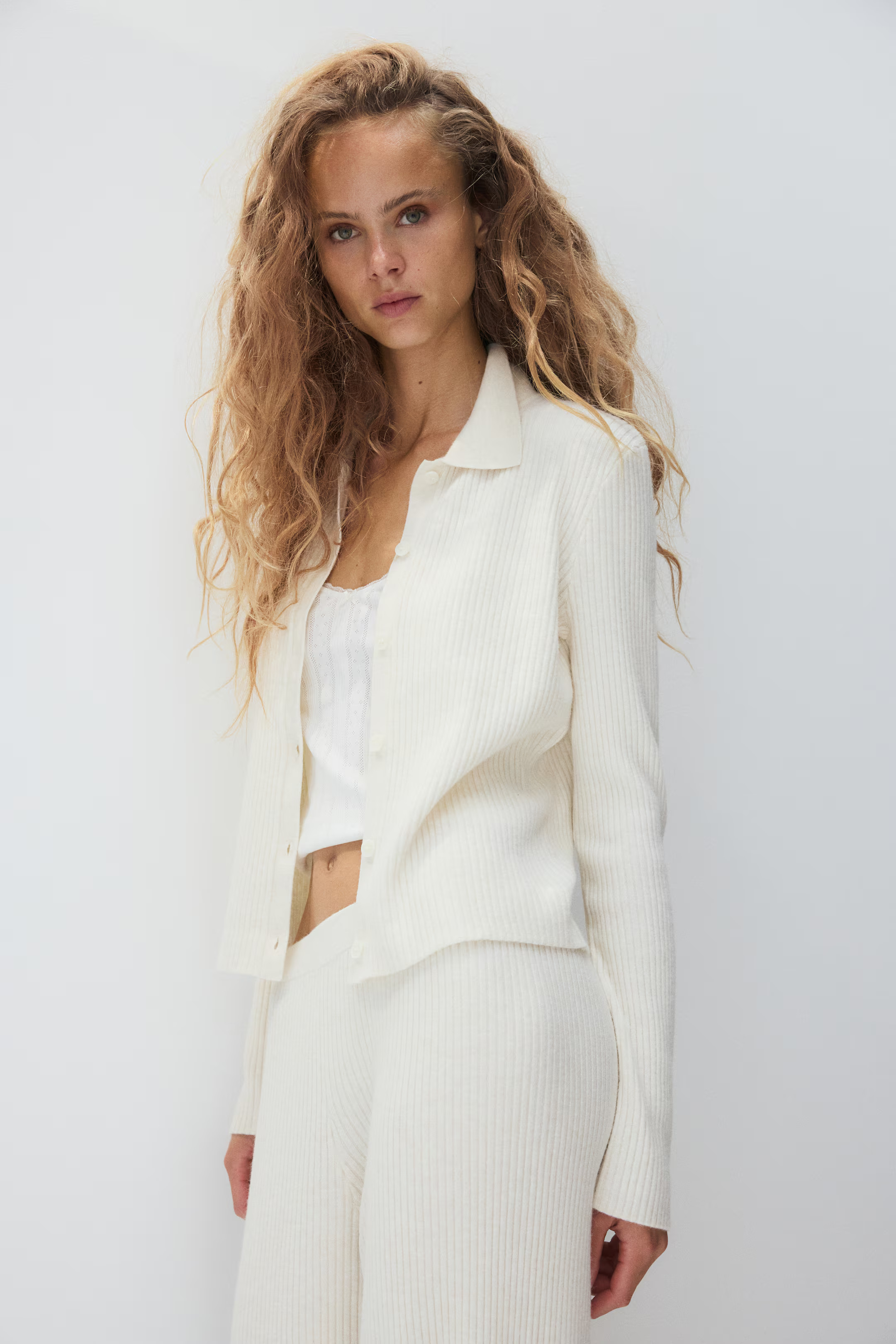 Rib-knit collared cardigan | H&M (UK, MY, IN, SG, PH, TW, HK)