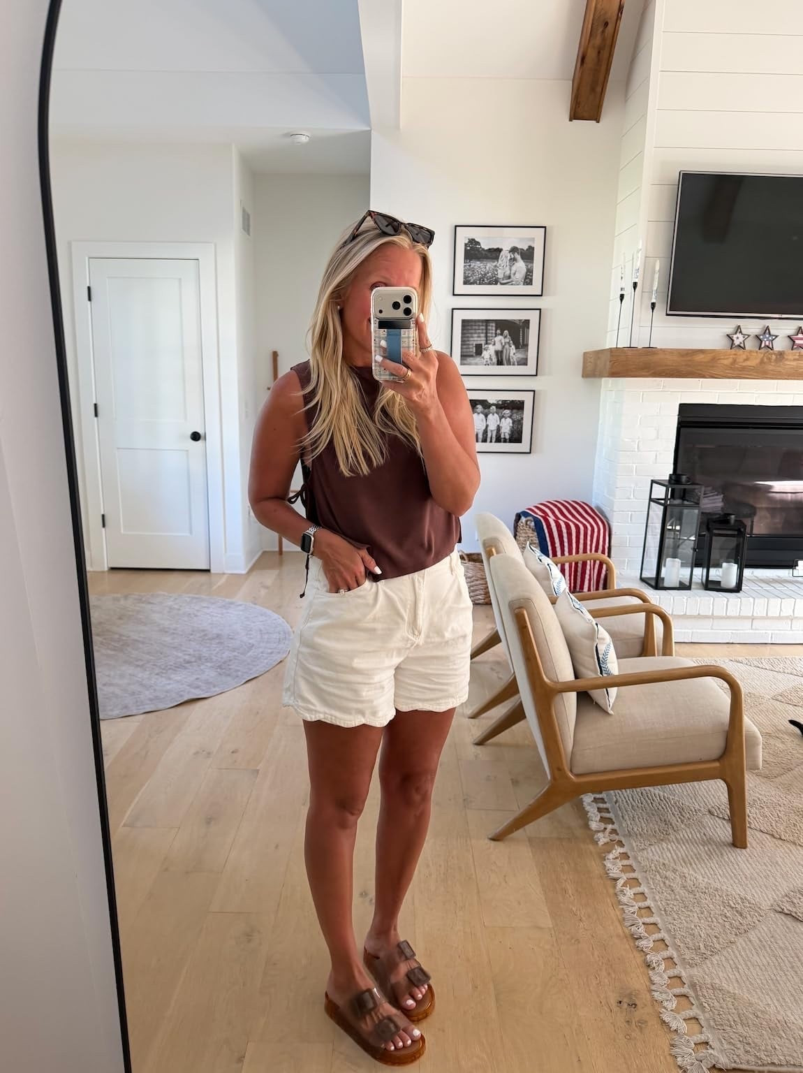 I'm wearing a small in the top with the ties and an 8 in the scallop shorts. Shop the look from Amazon!

#LTKmomlife #LTKOver40 #LTKootd