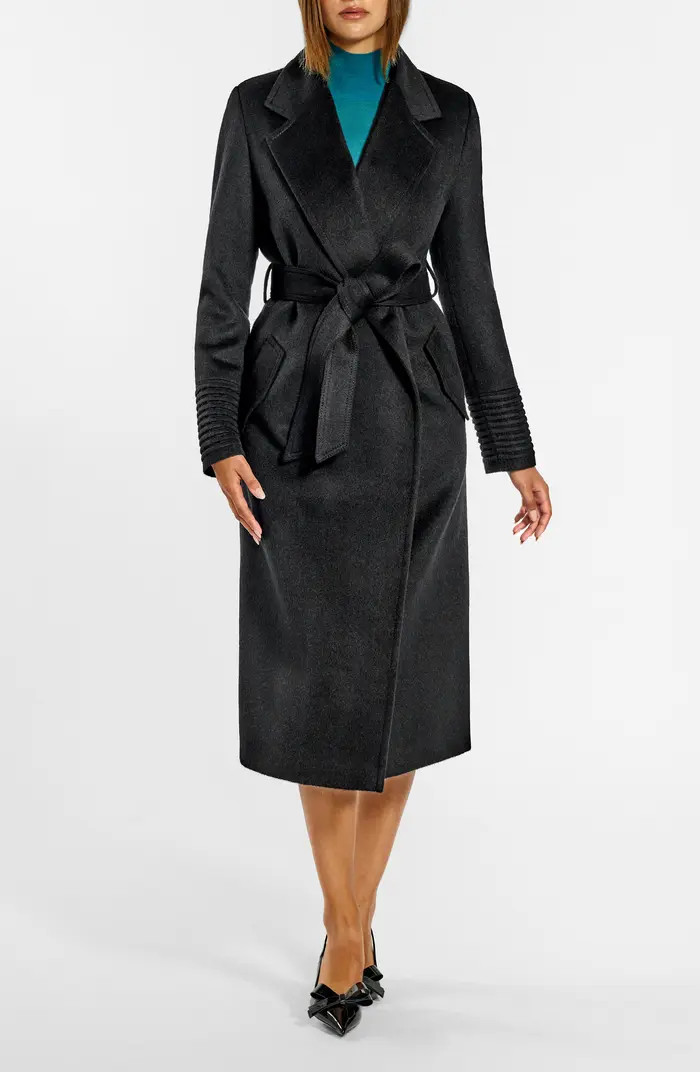 SENTALER Belted Alpaca Blend Wrap Coat | Nordstrom | Nordstrom