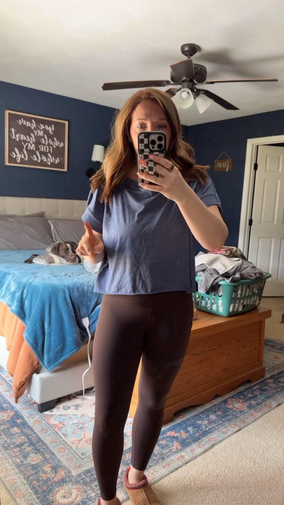 This is a slightly thicker material but super comfortable! Reminds me of jersey knit! Wearing a small

#LTKActive #LTKfitnessgoals #LTKmomlife