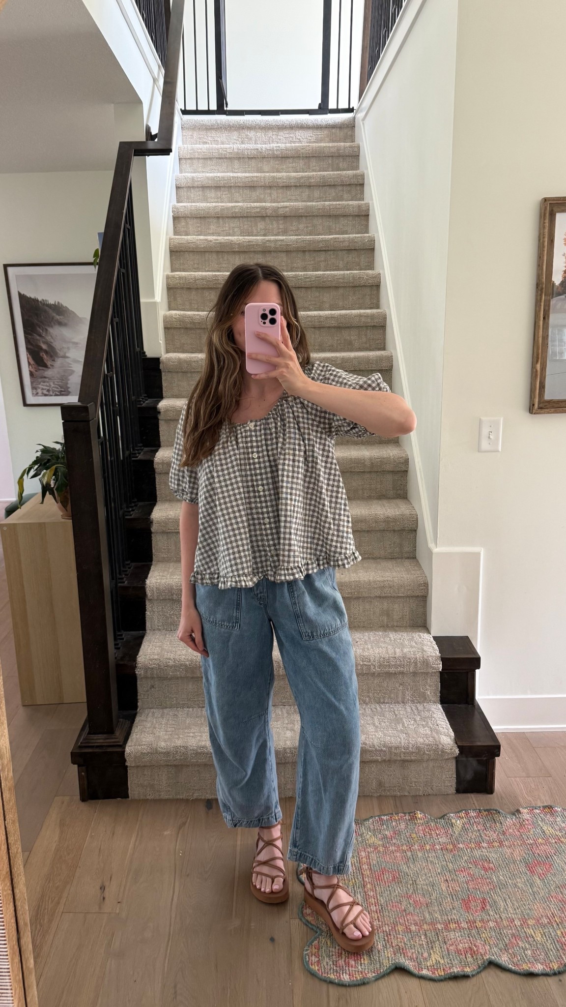 wearing a small in top and pull on jeans are tts! I’m wearing a medium, sized up in pants during pregnancy and still love them postpartum! Fave sandals back in stock!

Spring outfit, mom outfit, nursing friendly  

#LTKootd #LTKmomlife