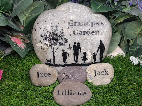 Our Grandkids Grandma Garden Rock Add Kids Custom To Order Carved namesake family stone engraved ... | Etsy (US)