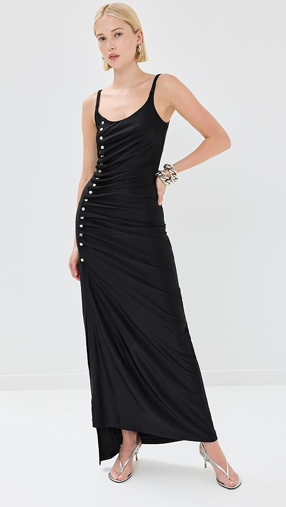 rabanne Black Drape Pression Sleeveless Dress | Shopbop | Shopbop