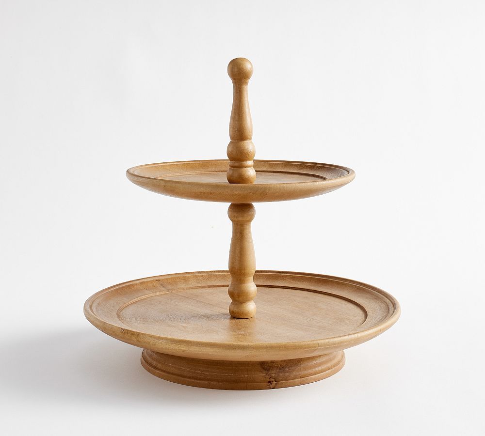Turned Wood Tiered Stand | Pottery Barn (US)