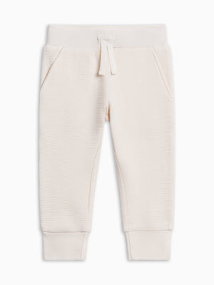 Nelson Waffle Knit Jogger - Ivory | Colored Organics