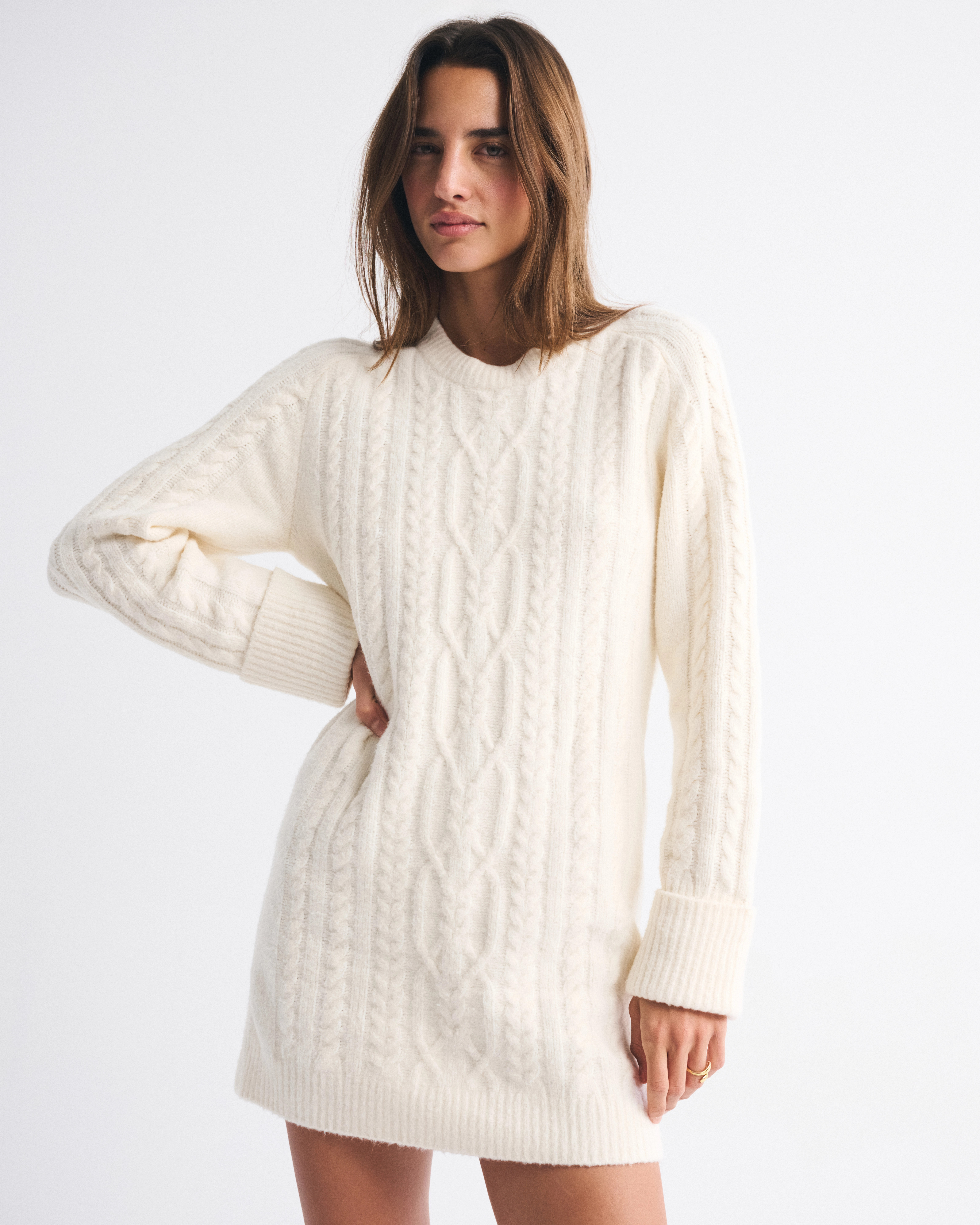 The A&F Madeline Cable Mini Sweater Dress | Abercrombie & Fitch (US)