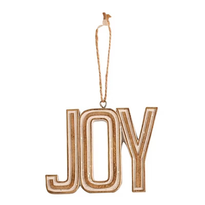 Dicksons Joy Cream and Brushed Gold Tone 4 Inch Resin Hanging Christmas Ornament | Target