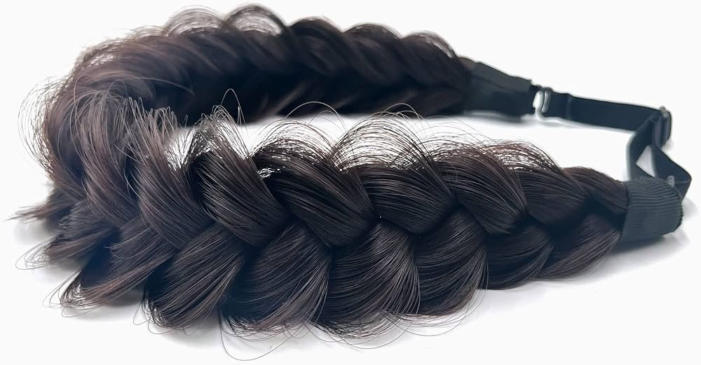 TOECWEGR Synthetic Hair Braided Headband Classic Wide Strands Wedding Disorderly Fluffy Braids Wi... | Amazon (US)