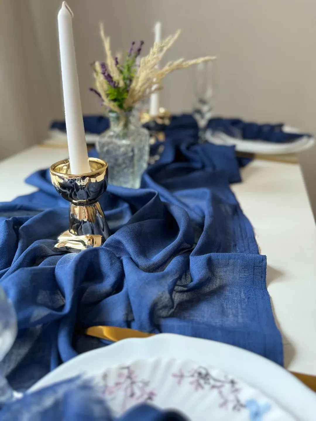 Navy Blue Cheesecloth Table Runner, Rustic Cotton Fabric for Baby Shower, Birthday & Event Decor ... | Etsy (Global)