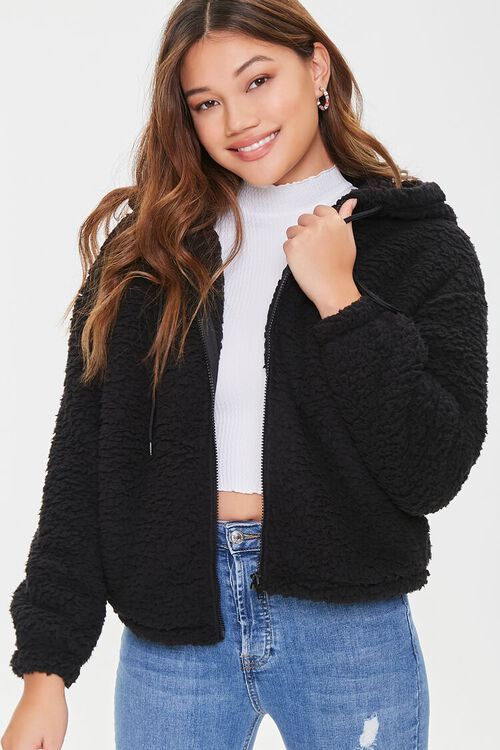 Faux Shearling Zip-Up Hoodie | Forever 21 (US)