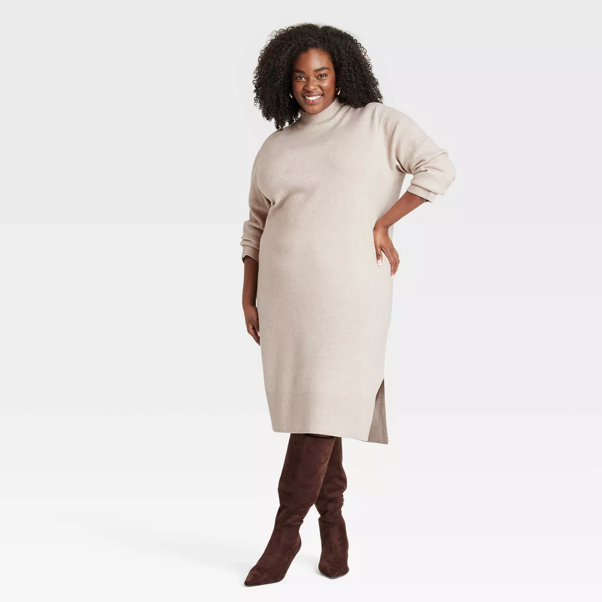 Women's Long Sleeve Midi Sweater Dress - A New Day™ | Target