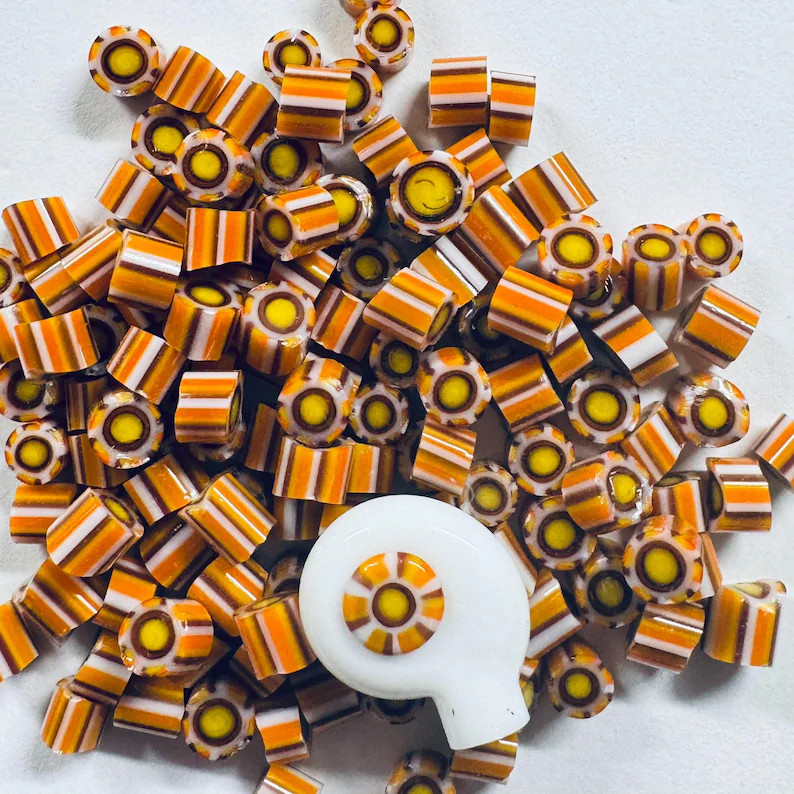 Viking Inspired Murrini - Yellow Birdseye Design - COE104 Murrini Murrine Millefiore - Etsy | Etsy (US)