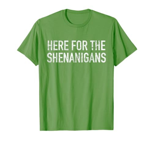 St Paddys Day Tee Here for The Shenanigans St Patrick's Day T-Shirt | Amazon (US)