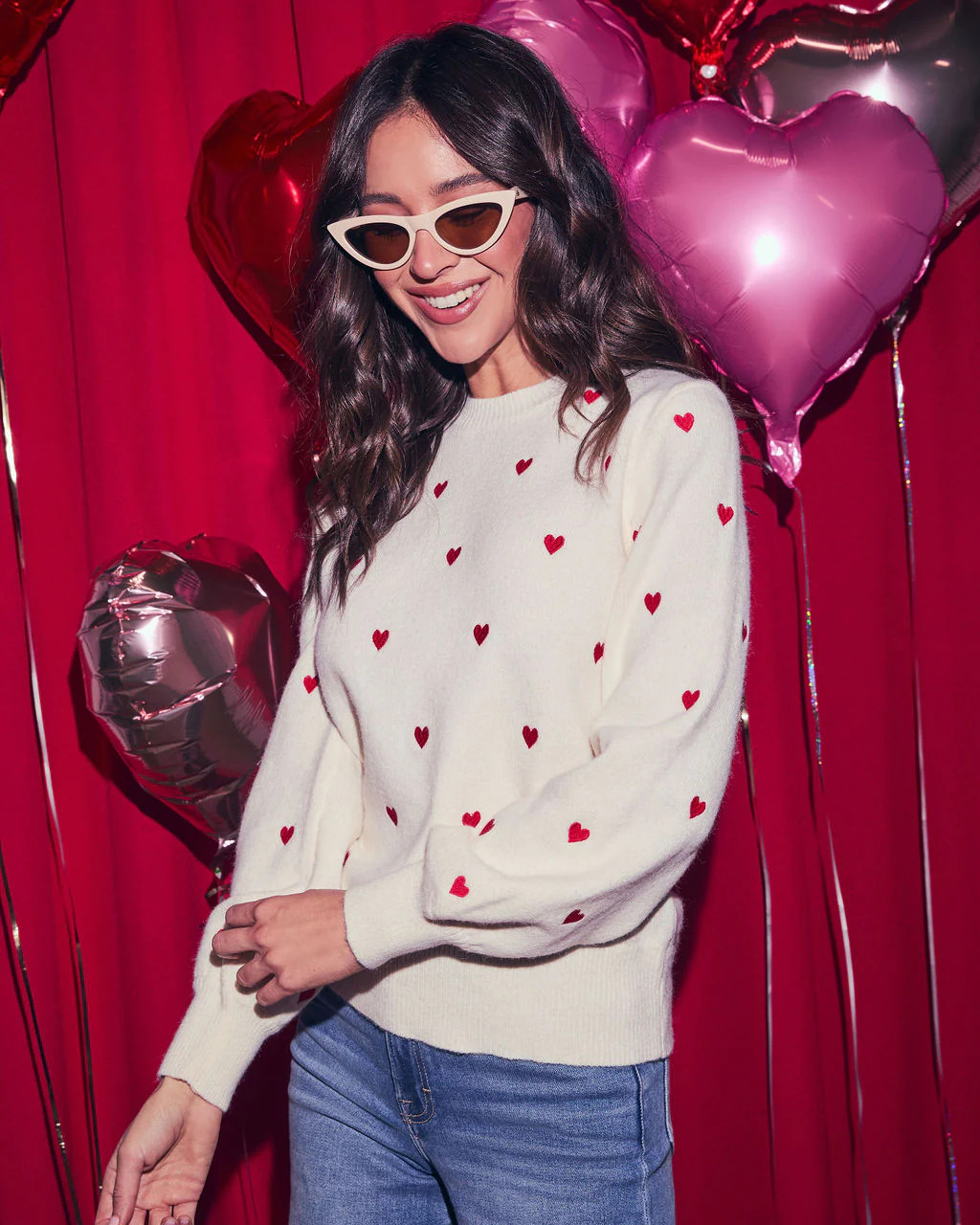 Lots To Love Embroidered Mini Heart Sweater | VICI