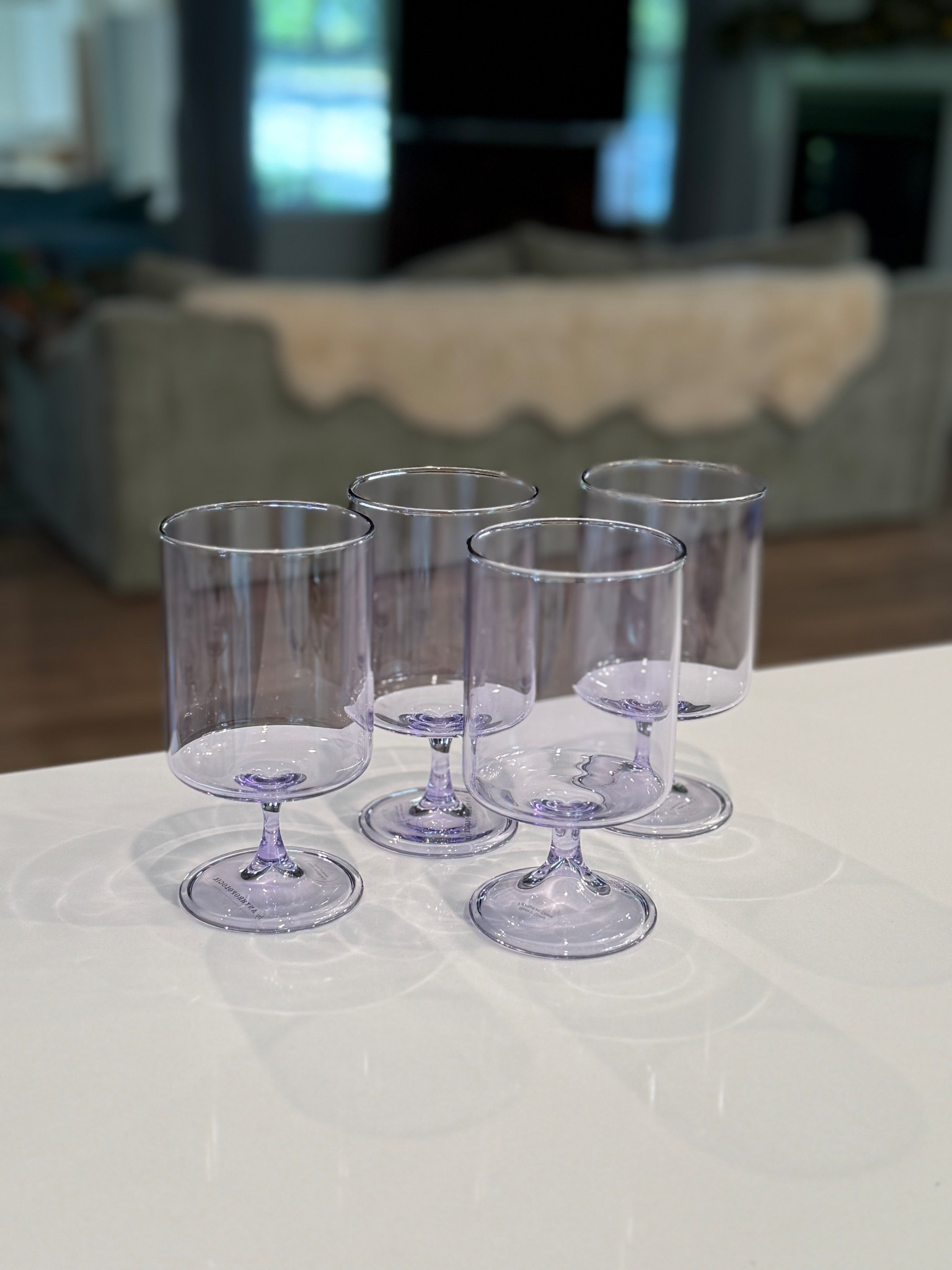 Found my drink glasses for the summer 👏🏼 I’ve been all about replacing my boring glassware with ones that bring me joy and these short lilac wine glasses did just the trick 

#LTKFindsUnder100 #LTKHome #LTKSeasonal