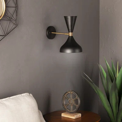 Winchendon 1 - Light Black/Antique Brass Armed Sconce Wrought Studio™ | Wayfair North America