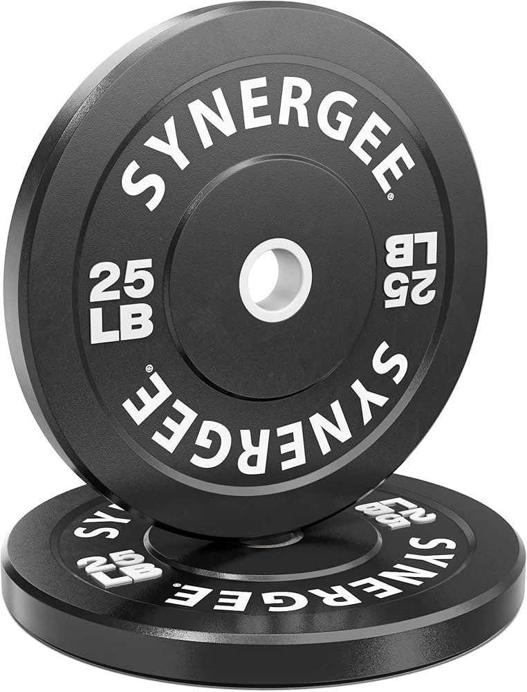 Synergee Bumper Plates – Durable Olympic Weight Plates, Low-Bounce Rubber for Strength Training... | Amazon (US)