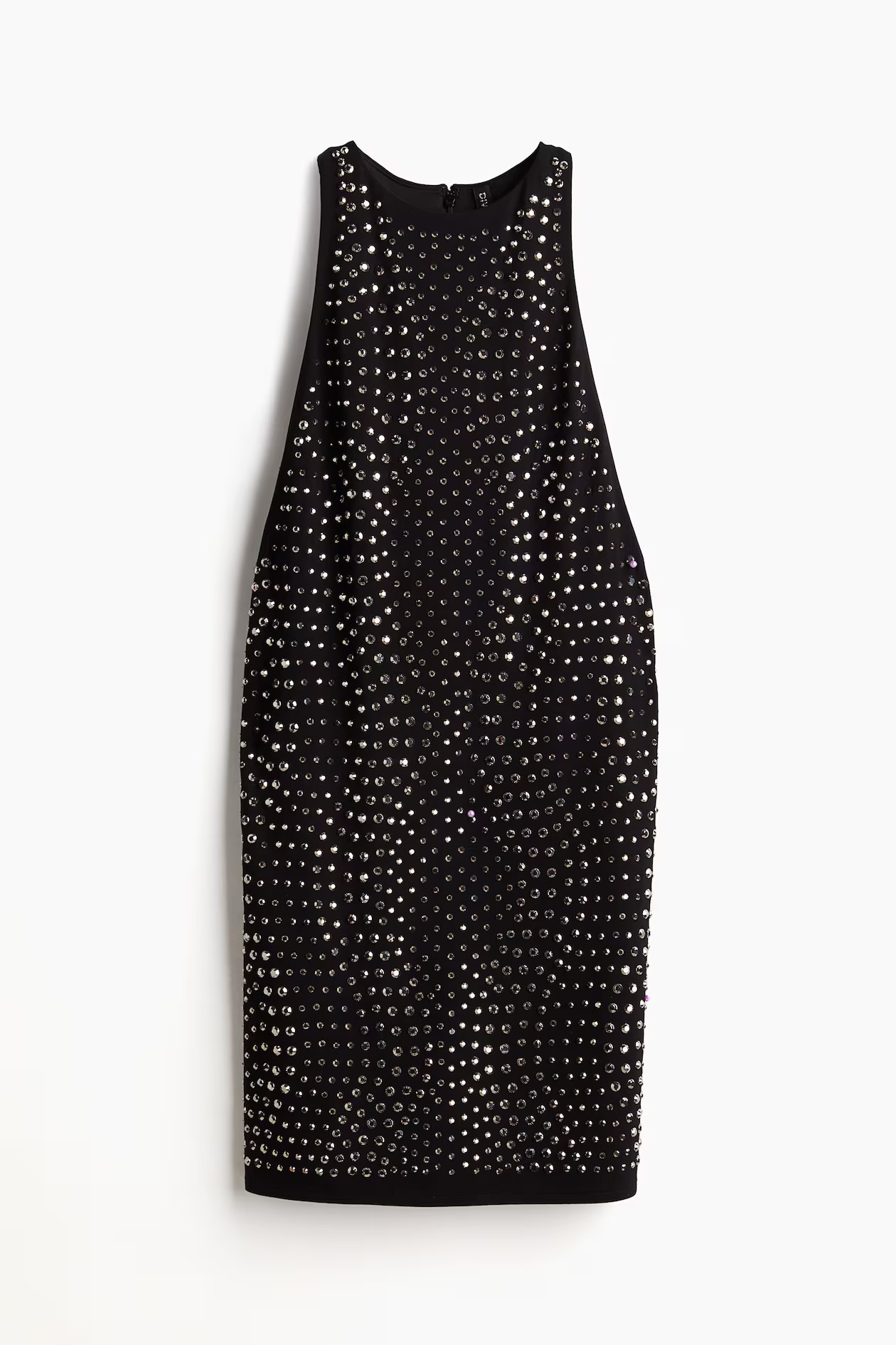 Embellished sleeveless dress - Round neck - Sleeveless - Black/Silver-coloured - Ladies | H&M GB | H&M (UK, MY, IN, SG, PH, TW, HK)