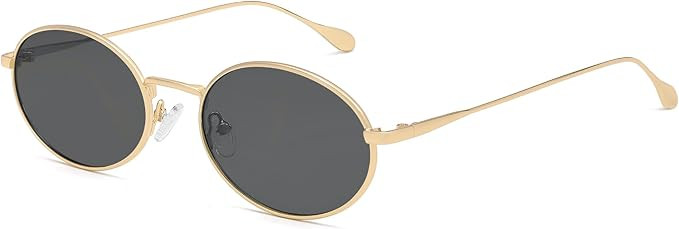 VANLINKER Retro Oval Polarized Sunglasses for Women Men Vintage 90s Metal Gold Frame Shades VL987... | Amazon (US)