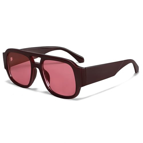 TYA Retro Oversized Aviator Sunglasses for Women Men 2026 Square Double Bridge Trendy Sun Glasses... | Amazon (US)